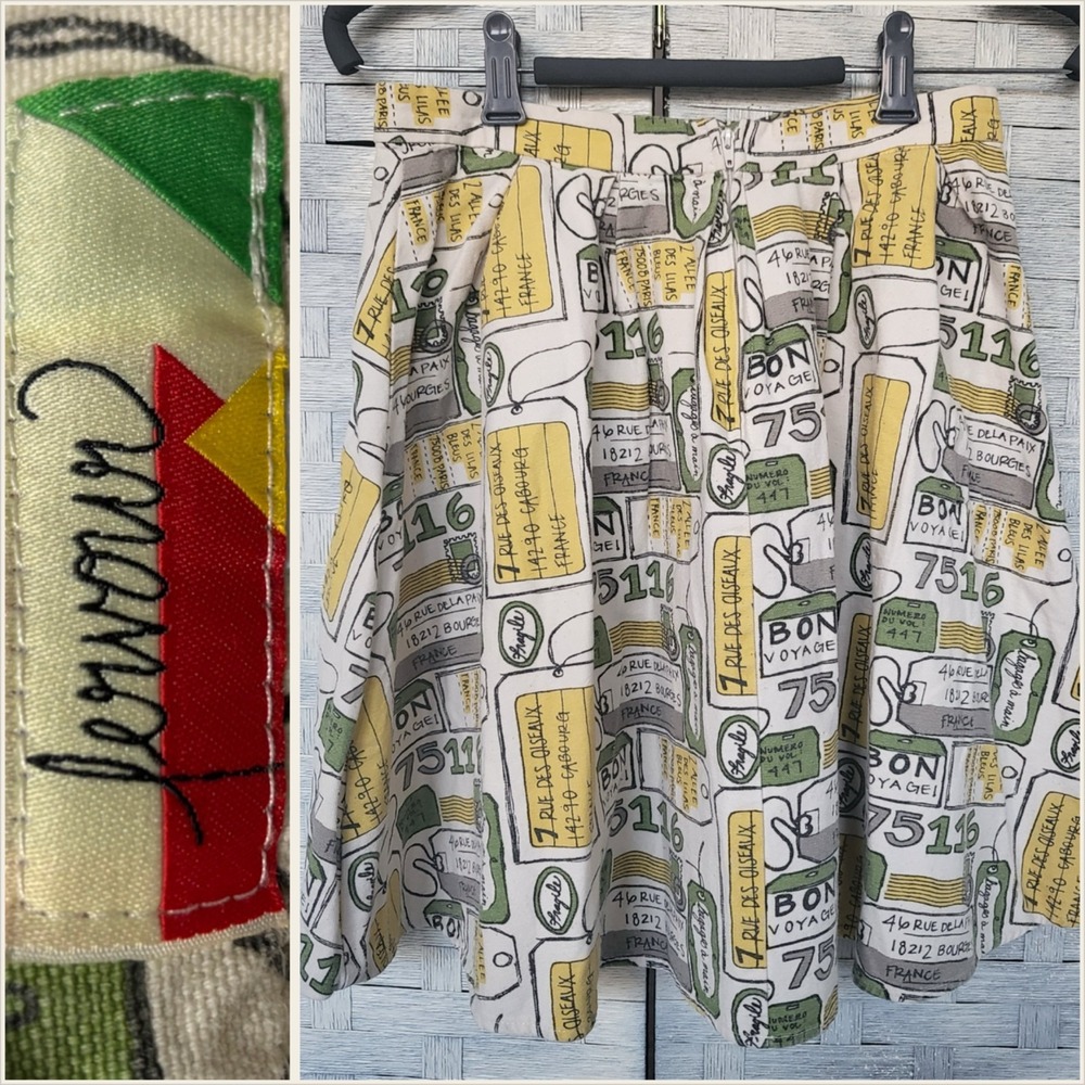 Fervour‎ by ModCloth "Faire Un Voyage" A-Line Skirt French Womens S